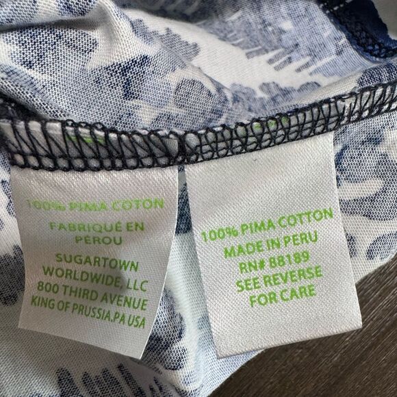 Lilly Pulitzer Cori Dress with Flamingos White and Blue Large Prima Cotton - Picture 8 of 9